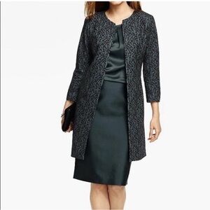NEW Talbots Green Black Lace Overlay Open Front Jacket Plus Size 18W
